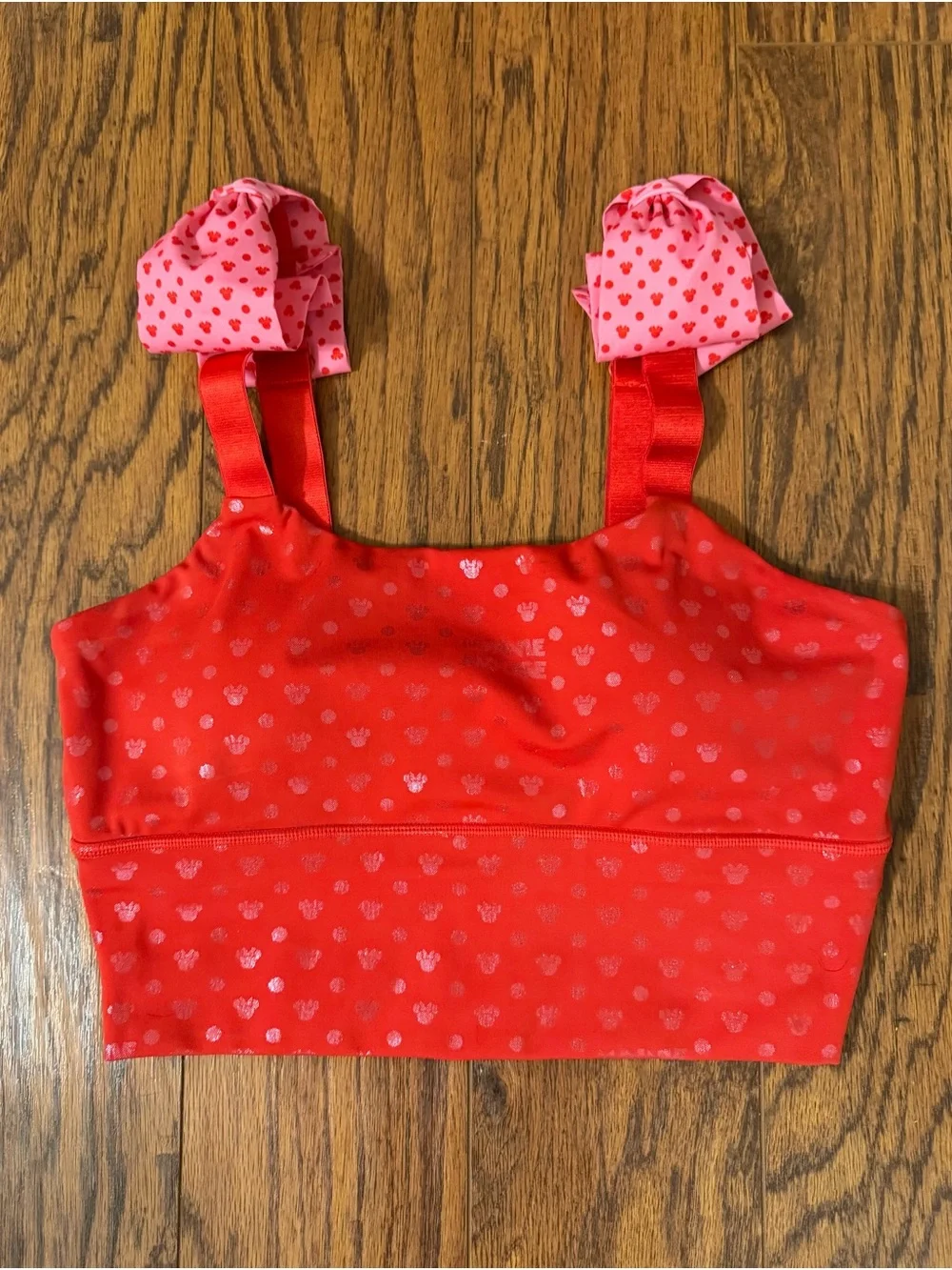 Disney x Crowned Athletics Minnie Mouse Sports Bra Women’s Medium M Red Pink EUC